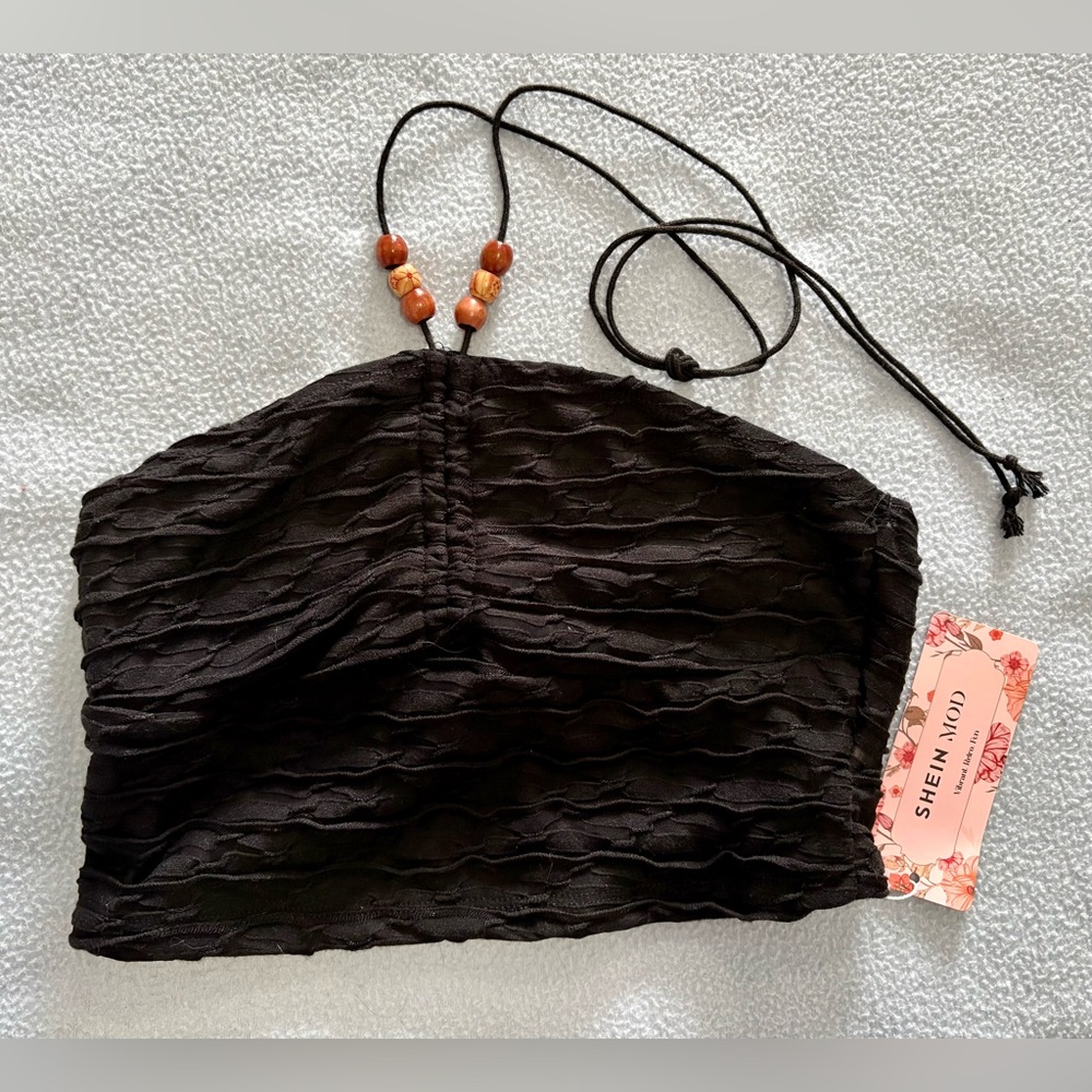 SHEIN Textured Halter Top